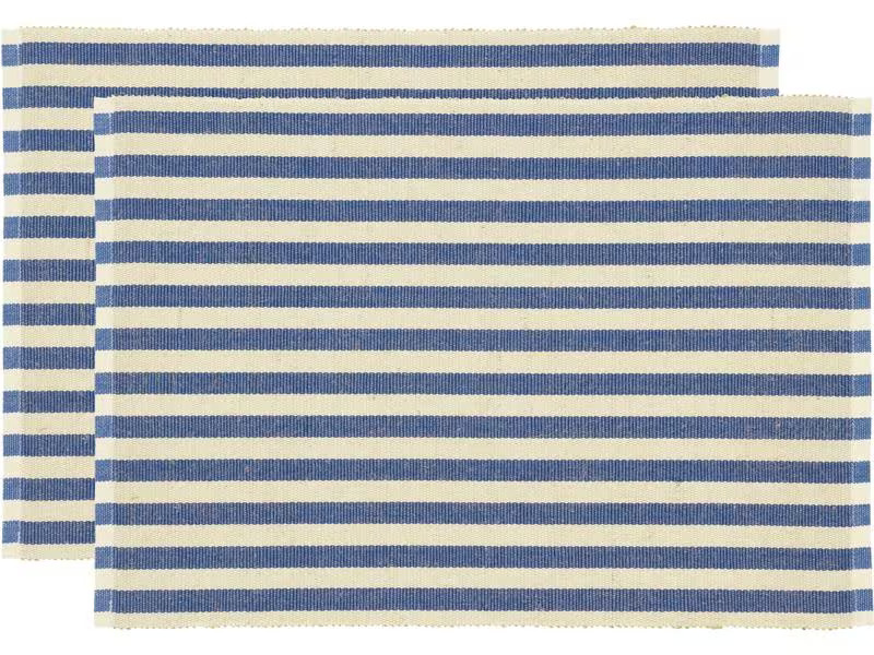 Södahl Tischset Statement Stripe 48 cm x 33 cm, 2 Stück, Beige/Blau