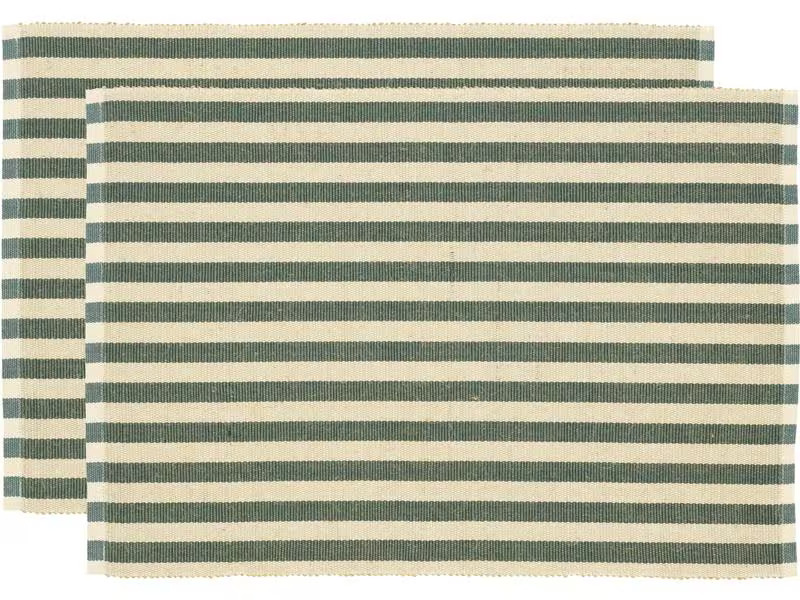 Södahl Tischset Statement Stripe 48 cm x 33 cm, 2 Stück, Beige/Grün