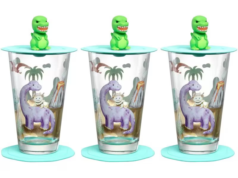 Leonardo Kindertrinkglas Avventura 300 ml, 3-teilig, Dinosaurier