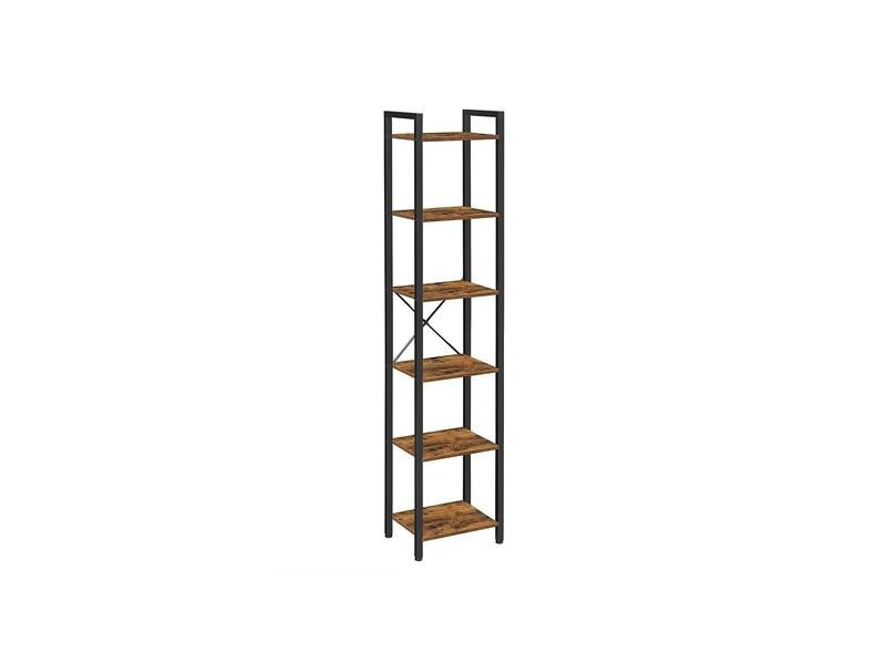 VASAGLE Regal mit 6 Ebenen 40 x 178.6 cm, Braun/Schwarz