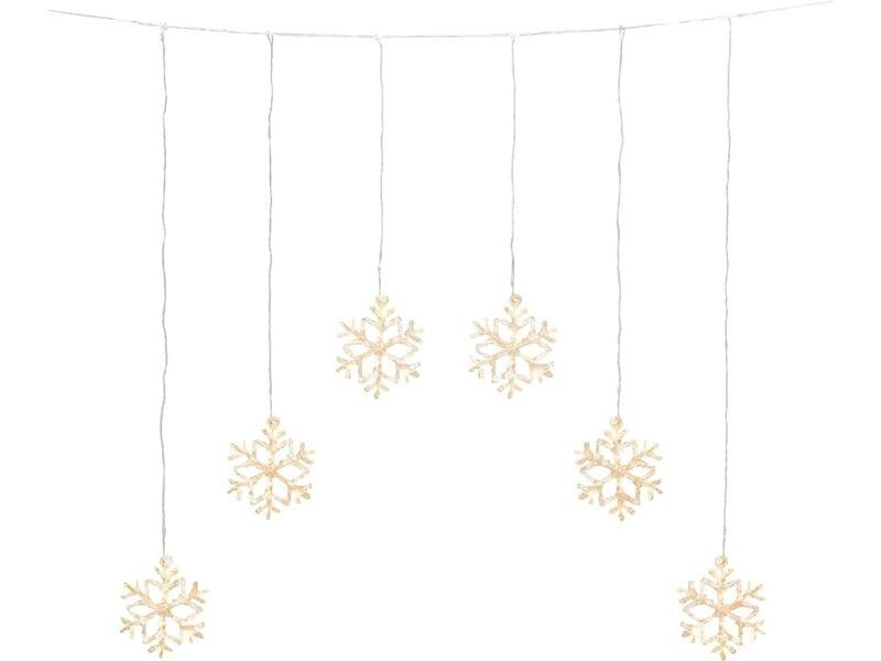 Konstsmide LED-Lichtervorhang mit Schneeflocken 48 Lampen, 90 cm