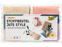 Folia Geschenktasche Jute Style Boho Chic 10 Stück, Mehrfarbig