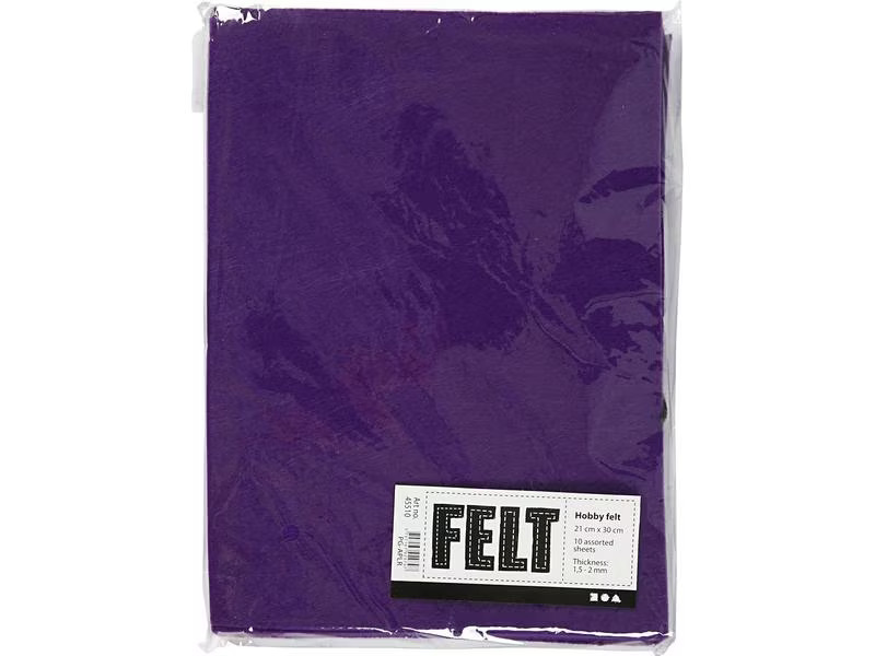 Creativ Company Bastelfilz 1.5 - 2 mm, A4, 10 Blatt, Flieder