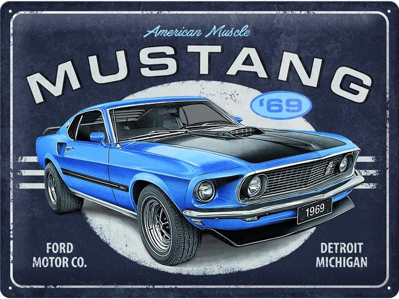 Nostalgic Art Schild Ford Mustang 40 cm x 30 cm, Metall