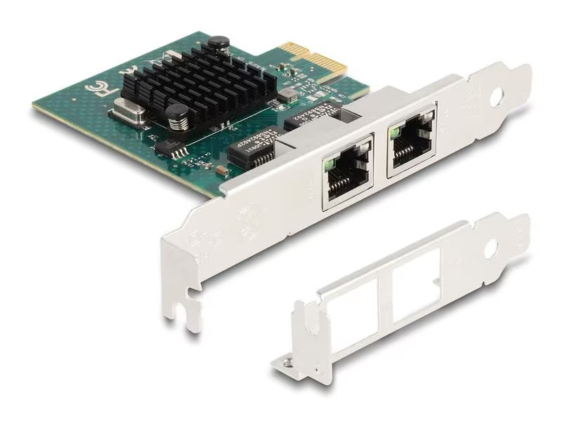 Delock Netzwerkkarte 2x RJ45 Gigabit, PCI-Express x1