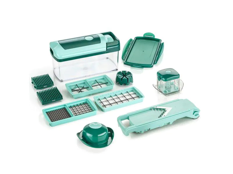 Genius Gemüseschneider Nicer Dicer Fusion + Slicer 13-teilig, Grün