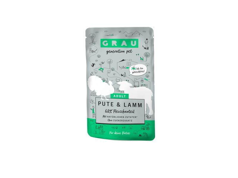 Grau Nassfutter Pute &amp; Lamm, 16 x 125 g