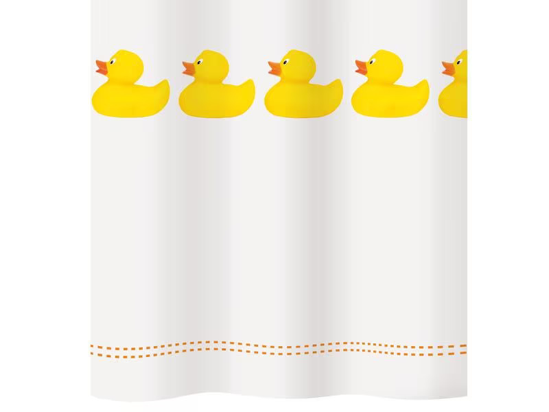 diaqua® Duschvorhang Duckie 120 x 200 cm, Gelb/Weiss
