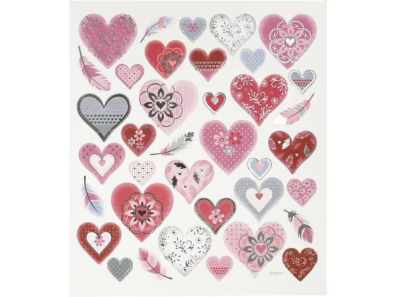 Creativ Company Motivsticker Herzen 1 Blatt