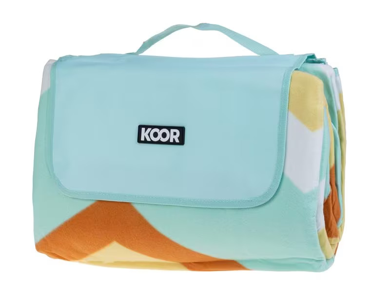 KOOR Picknickdecke Monte mint/beige 200 x 250 cm