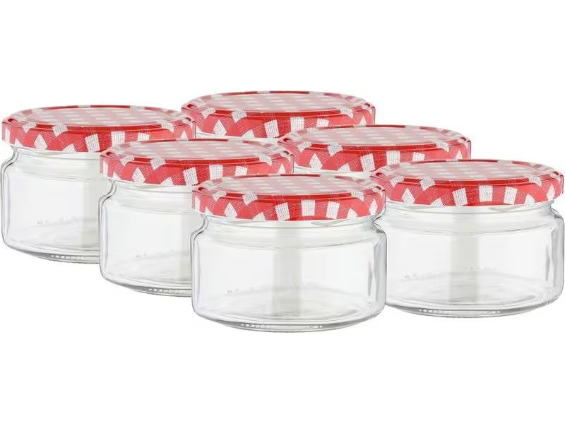 Axentia Einmachglas Karo 250 ml, 6 Stück