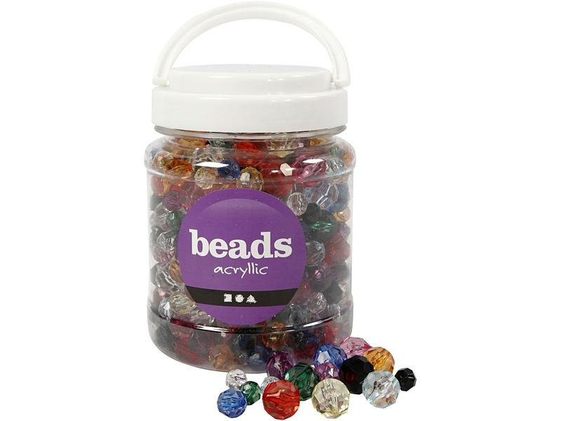 Creativ Company Facettenperlen 500 g, Sortiert