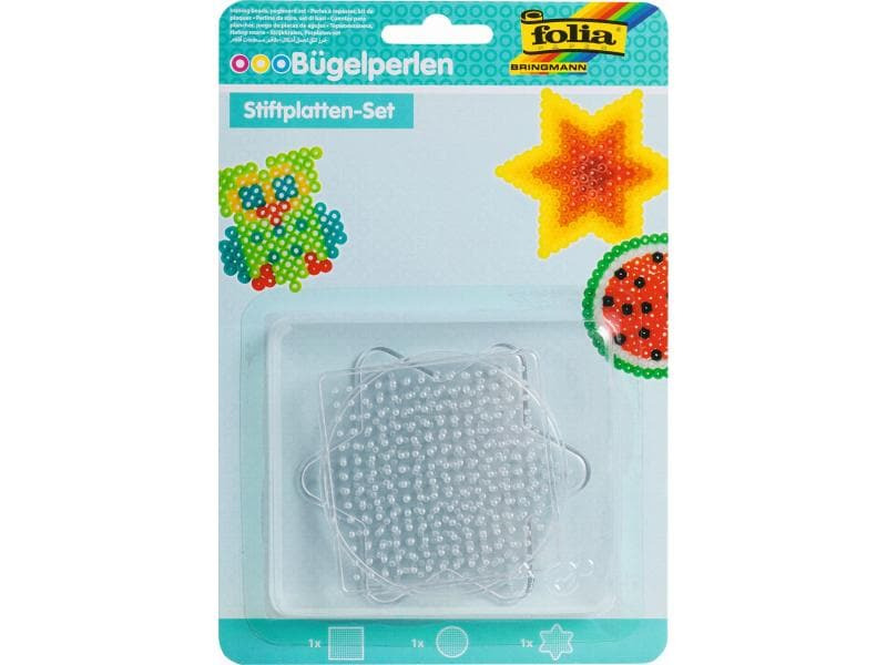 Folia Bügelperlen Platten Stiftplatten-Set Weiss