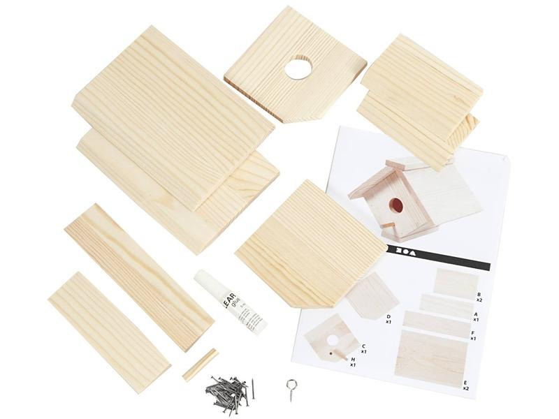 Creativ Company Holzartikel Vogelfutterhaus Set 14.5 x 16 x 13 cm