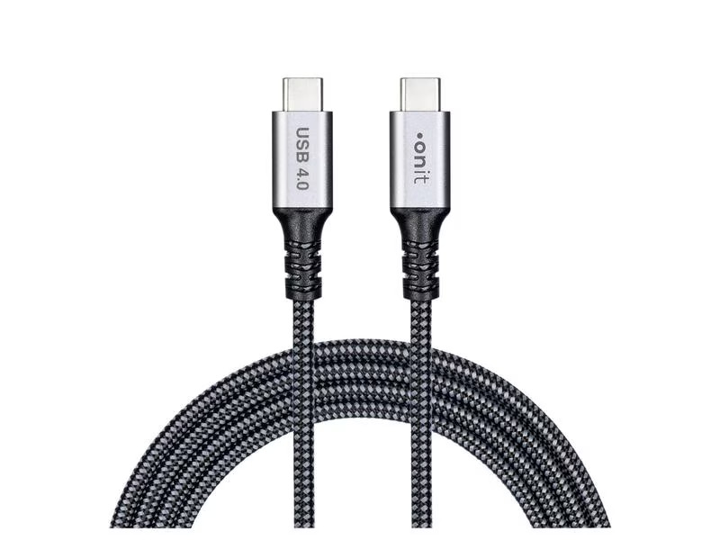 onit USB4-Kabel Pro USB C - USB C 2 m, Grau/Schwarz