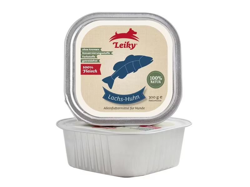Leiky Nassfutter Lachs-Huhn pur, 300 g
