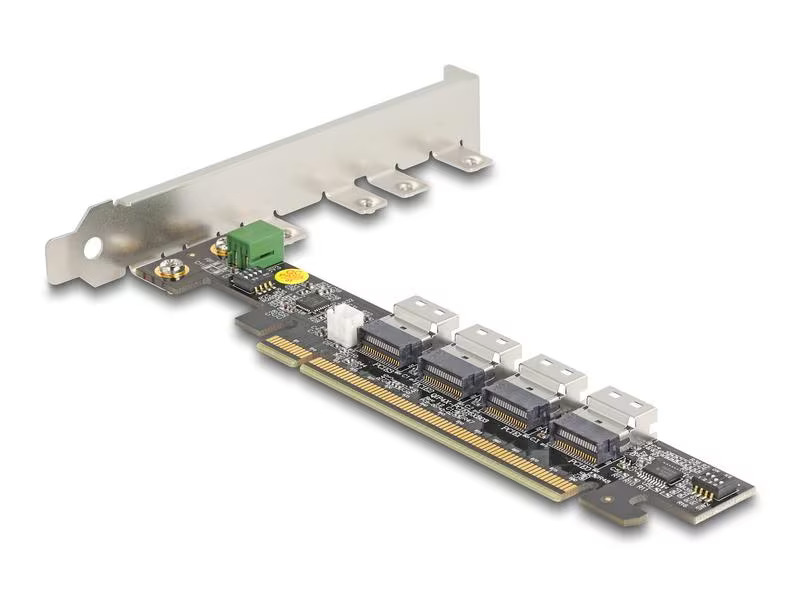 Delock Host Bus Adapter PCI-e x16, 4x SFF-8654 NVMe Bifurcation