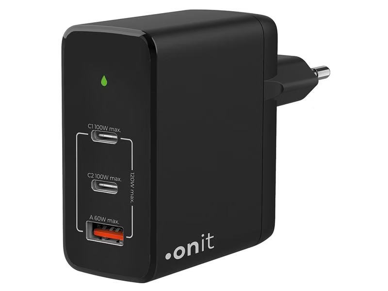 onit USB-Wandladegerät Trial QC5.0 120 W GaN Schwarz