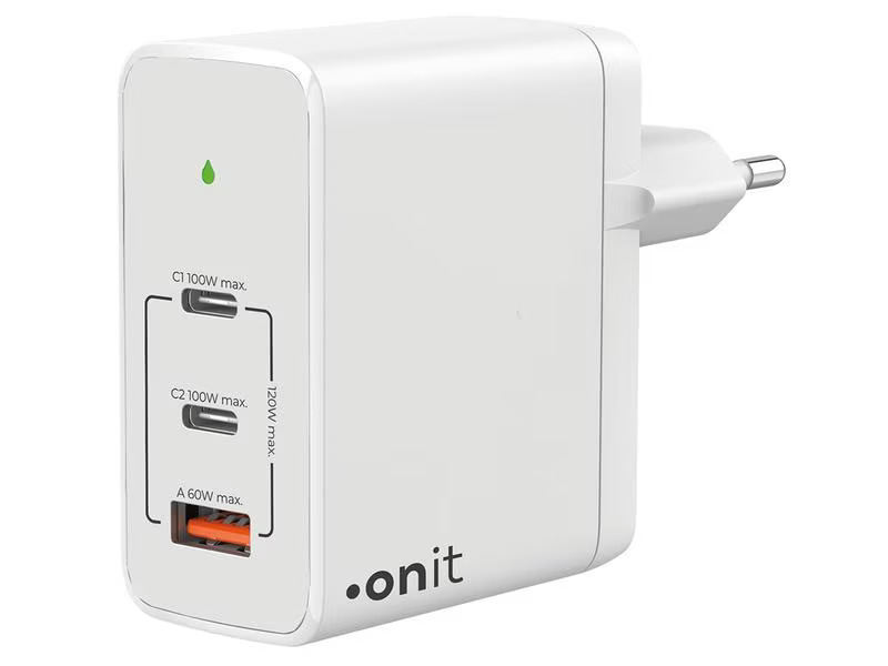 onit USB-Wandladegerät Trial QC5.0 120 W GaN Weiss