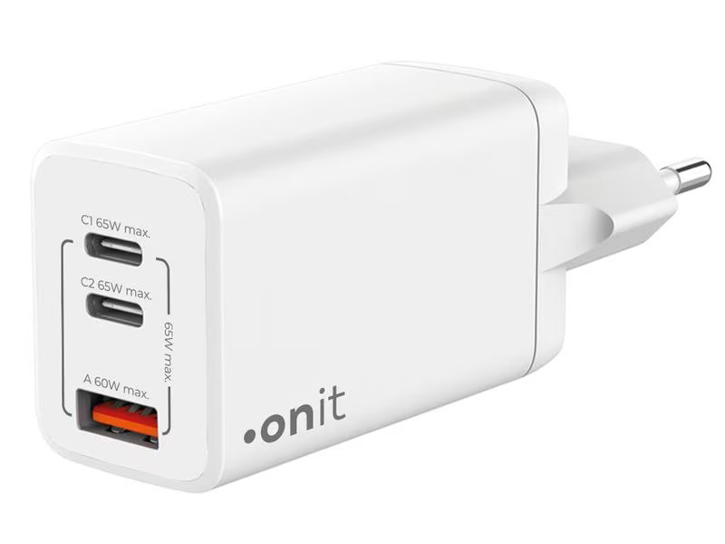 onit USB-Wandladegerät Trial QC4+ 65 W GaN Weiss