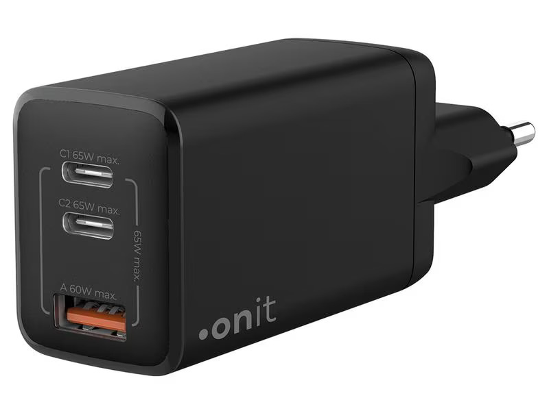onit USB-Wandladegerät Trial QC4+ 65 W GaN Schwarz