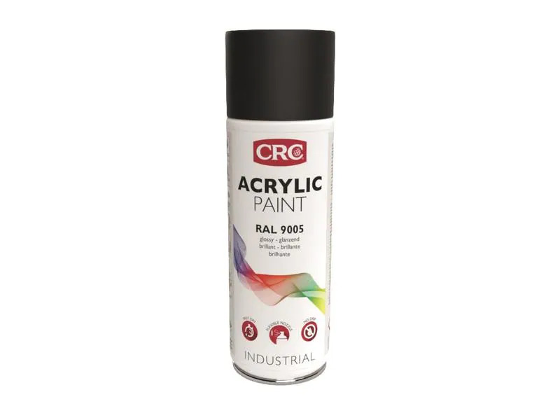 CRC Sprühfarbe ACRYLIC PAINT 9005 Tiefschwarz Glanz 400 ml