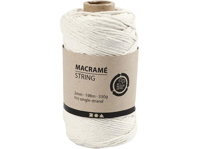 Creativ Company Baumwollgarn Makramé 330 g, Weiss
