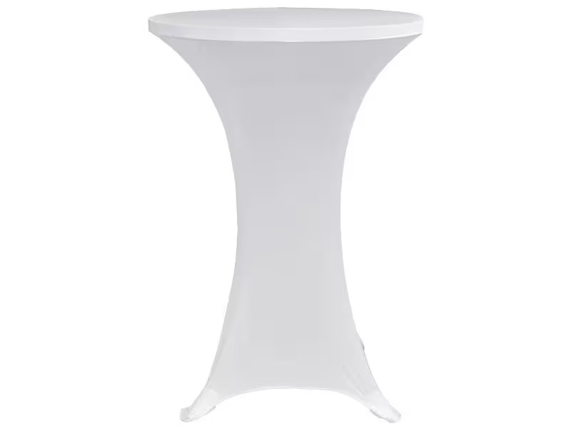 Dameco Stoff Stehtisch-Husse 60 cm/65 cm x 120 cm, Weiss