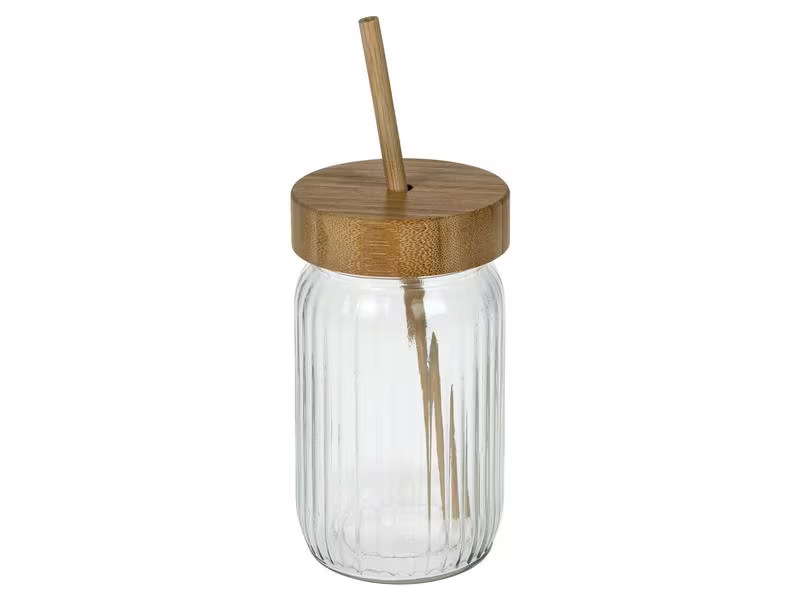 FURBER Trinkglas mit Strohhalm 500 ml, 1 Stück