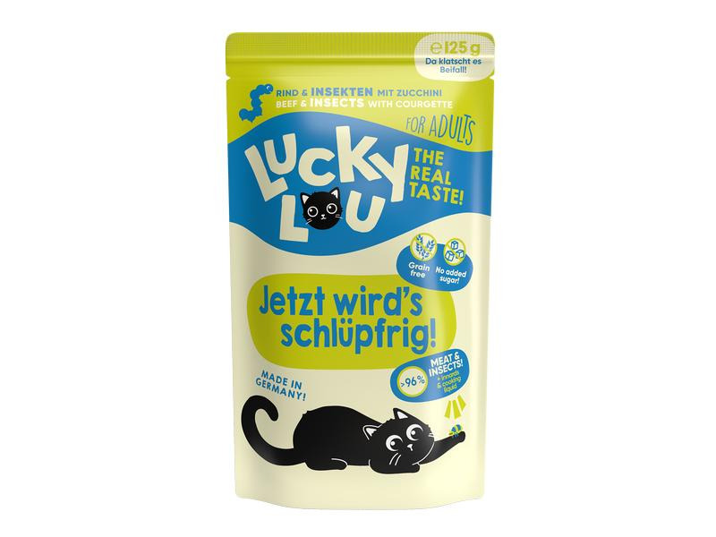 Lucky Lou Nassfutter Lifestage Adult Rind &amp; Insekten, 125 g
