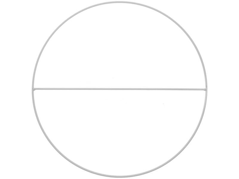 Rico Design Metallring mit Querstrebe Weiss, 25 cm
