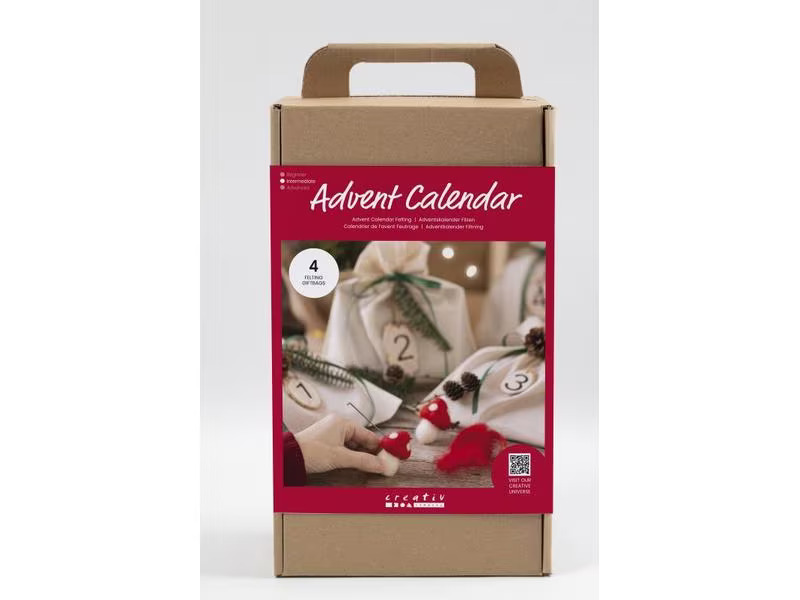 Creativ Company Adventskalender Bastelset Filzen, 4 Stück