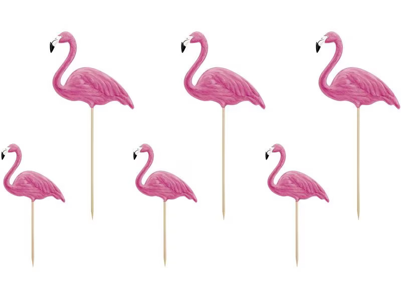 Partydeco Kuchen-Topper Aloha Flamingos 1 Stück, Pink