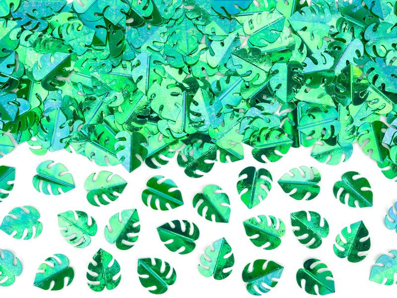 Partydeco Streudeko Aloha Blätter 15 g, Grün