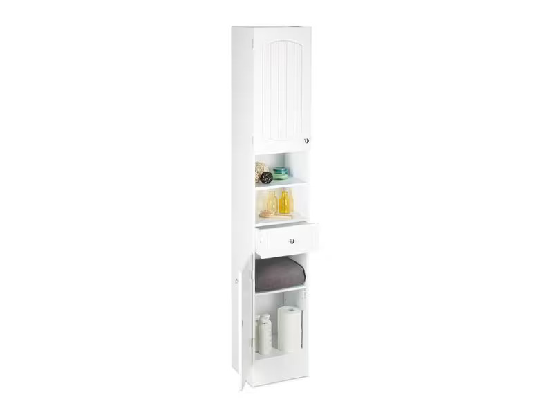 relaxdays Badezimmerregal 173.5 x 30.5 x 32 cm, Weiss