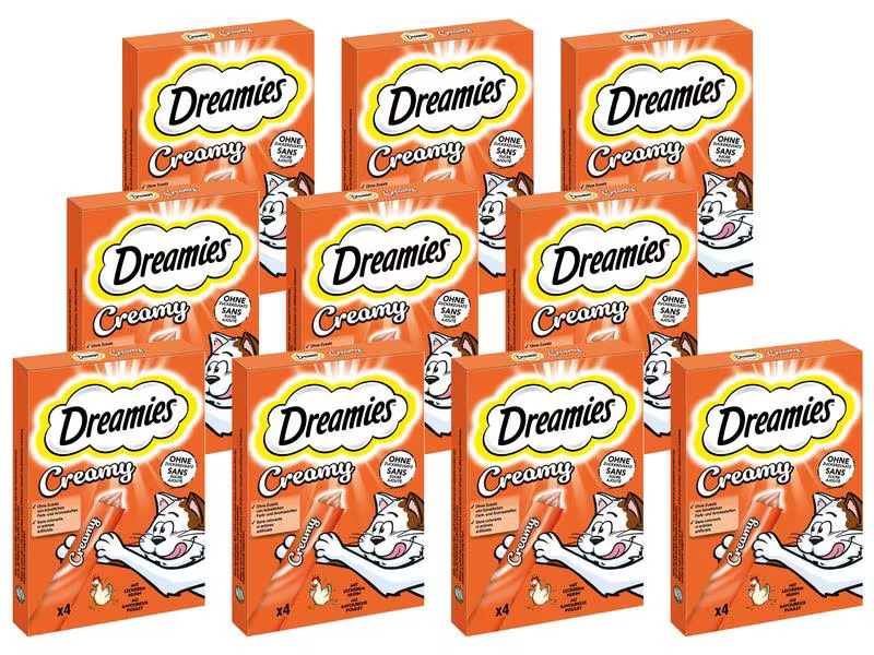 Dreamies Katzen-Snack Creamy Huhn Multipack, 11 x (4 x 10g)
