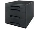 Leitz Schubladenbox Recycle 4 Schubladen, Schwarz