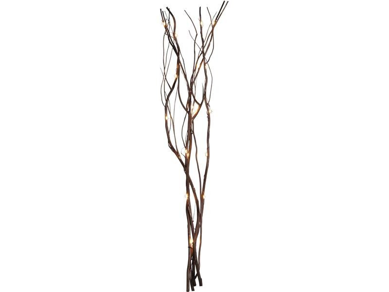 Star Trading Zweig Willow Dewdrop, 24 LEDs, 60 cm, Braun