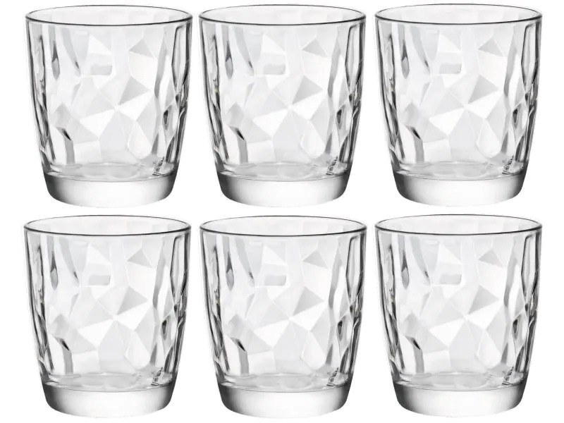 Bormioli Rocco Whiskyglas Diamond 300 ml, 6 Stück, Transparent 