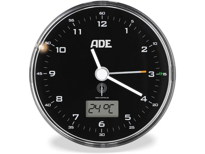 ADE Funkwecker 8.1 x 4 cm, Schwarz