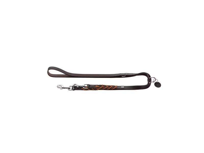 Hunter V-Führleine Solid Education Cord, 20/200, Dunkelbraun/Orange
