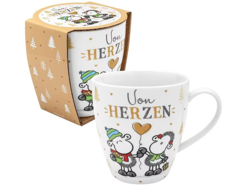 Sheepworld Kaffeetasse Von Herzen 450 ml, 1 Stück, Weiss