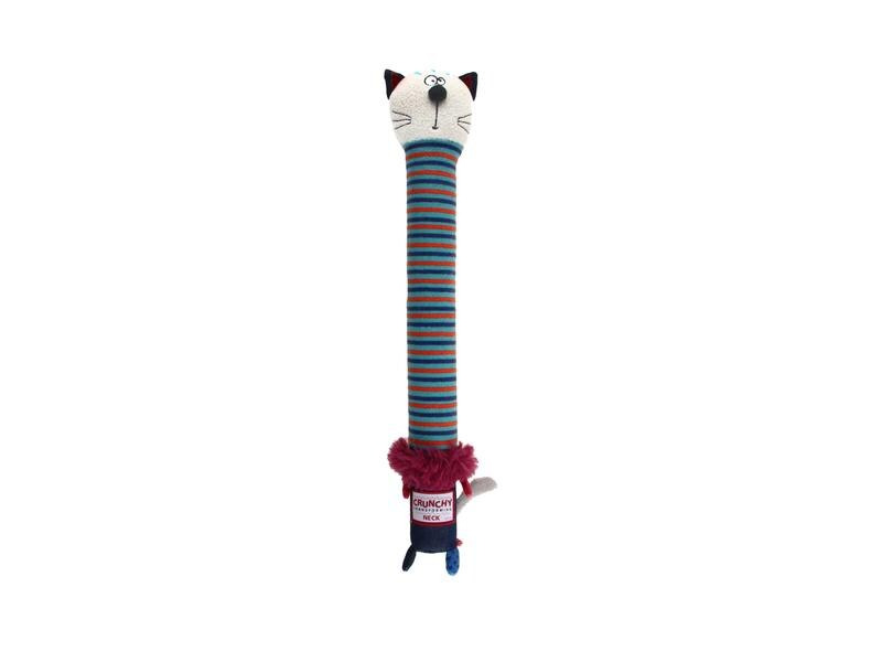 GiGwi Hunde-Spielzeug Crunchy Neck, Katze M, Blau
