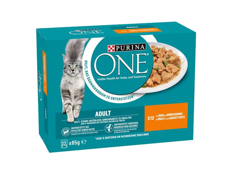 Purina ONE Nassfutter ADULT in Sauce Huhn/Bohnen, 12 x 85g