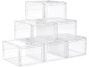 Songmics Schuhorganizer Transparent/Weiss, 6 Stück