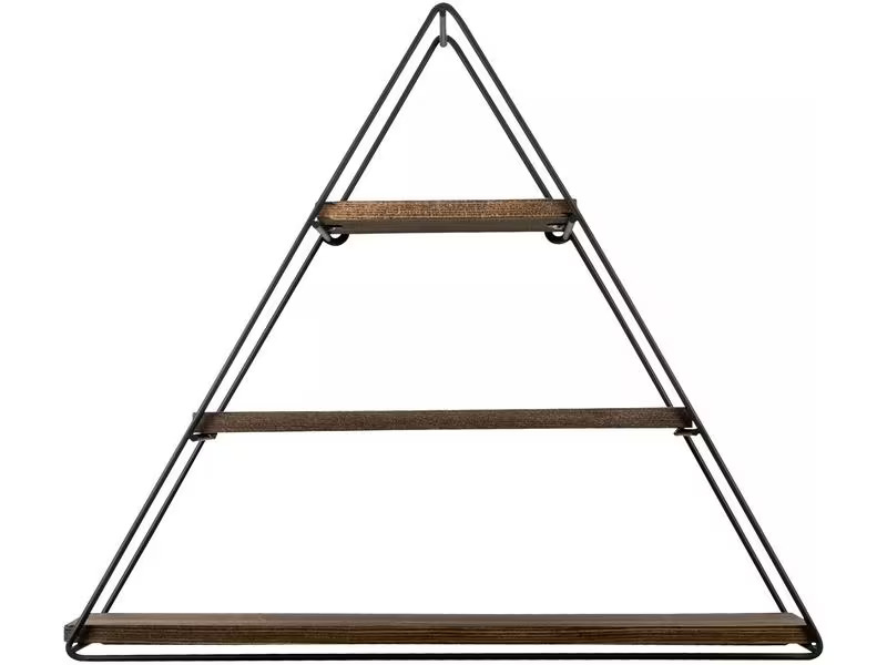 Woody Fashion Wandregal Hyacinth 60 x 52 x 15 cm, Schwarz/Walnuss