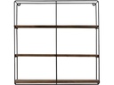 Woody Fashion Wandregal Sunflower 60 x 60 x 15 cm, Schwarz/Walnuss