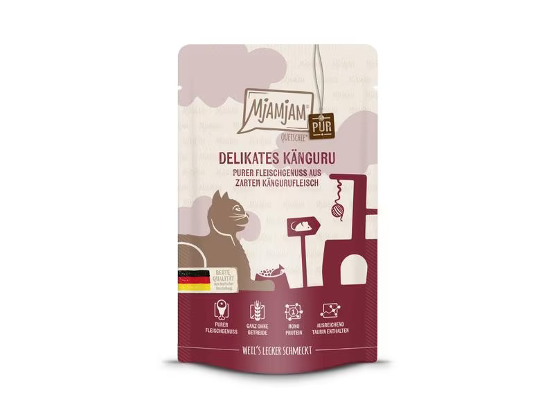 Mjamjam Nassfutter Quetschie Känguru pur, 125 g