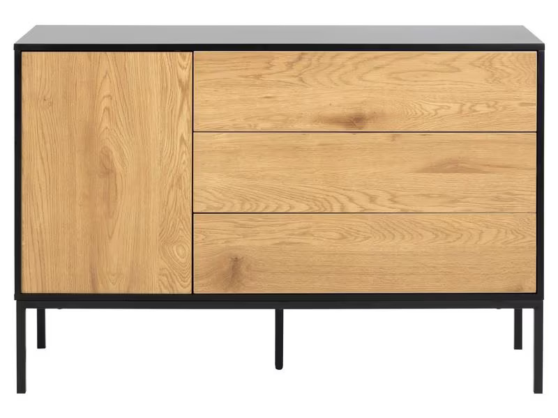 AC Design Kommode Seaford 120 x 40 x 82 cm, Nature/Schwarz