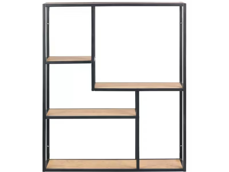 AC Design Wandregal Seaford 75 x 20 x 91 cm, Nature/Schwarz